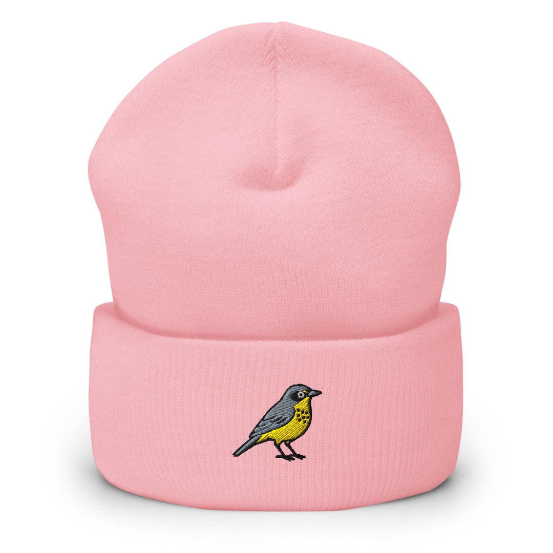 Canada Warbler Embroidered Cuffed Beanie: Cozy Unisex Winter Cap