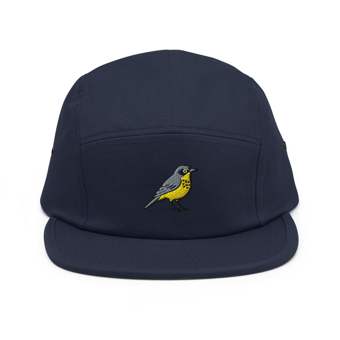 Canada Warbler Embroidered 5‑Panel Cotton Camper Cap: Adjustable Fit