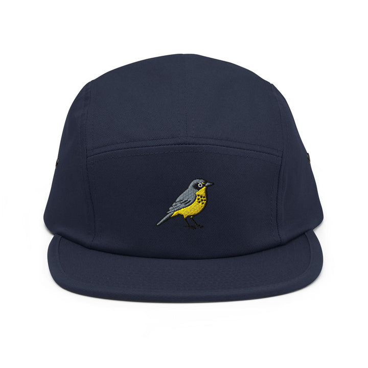 Canada Warbler Embroidered 5‑Panel Cotton Camper Cap: Adjustable Fit