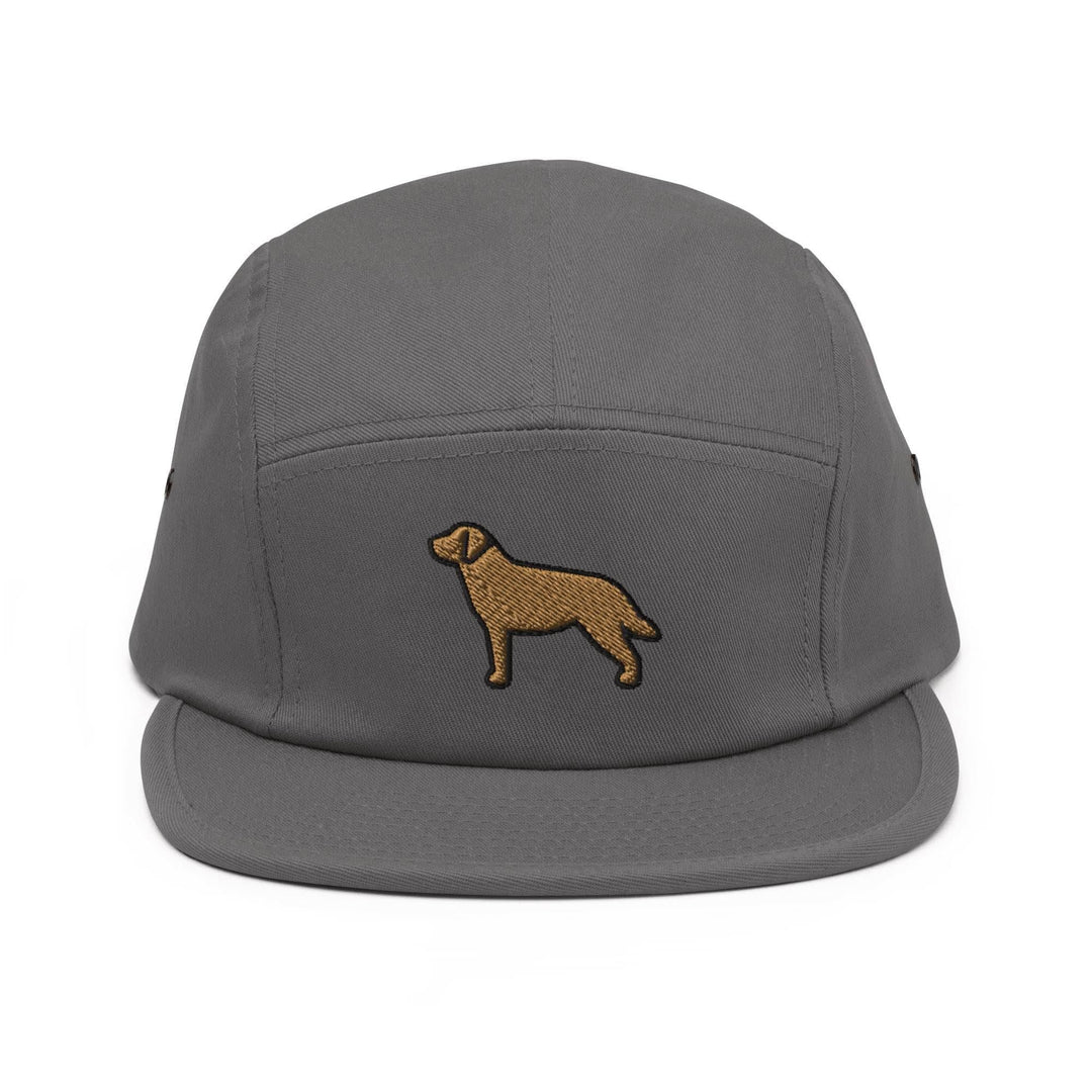 Labrador Retriever Embroidered 5‑Panel Cotton Camper Cap: Adjustable Fit