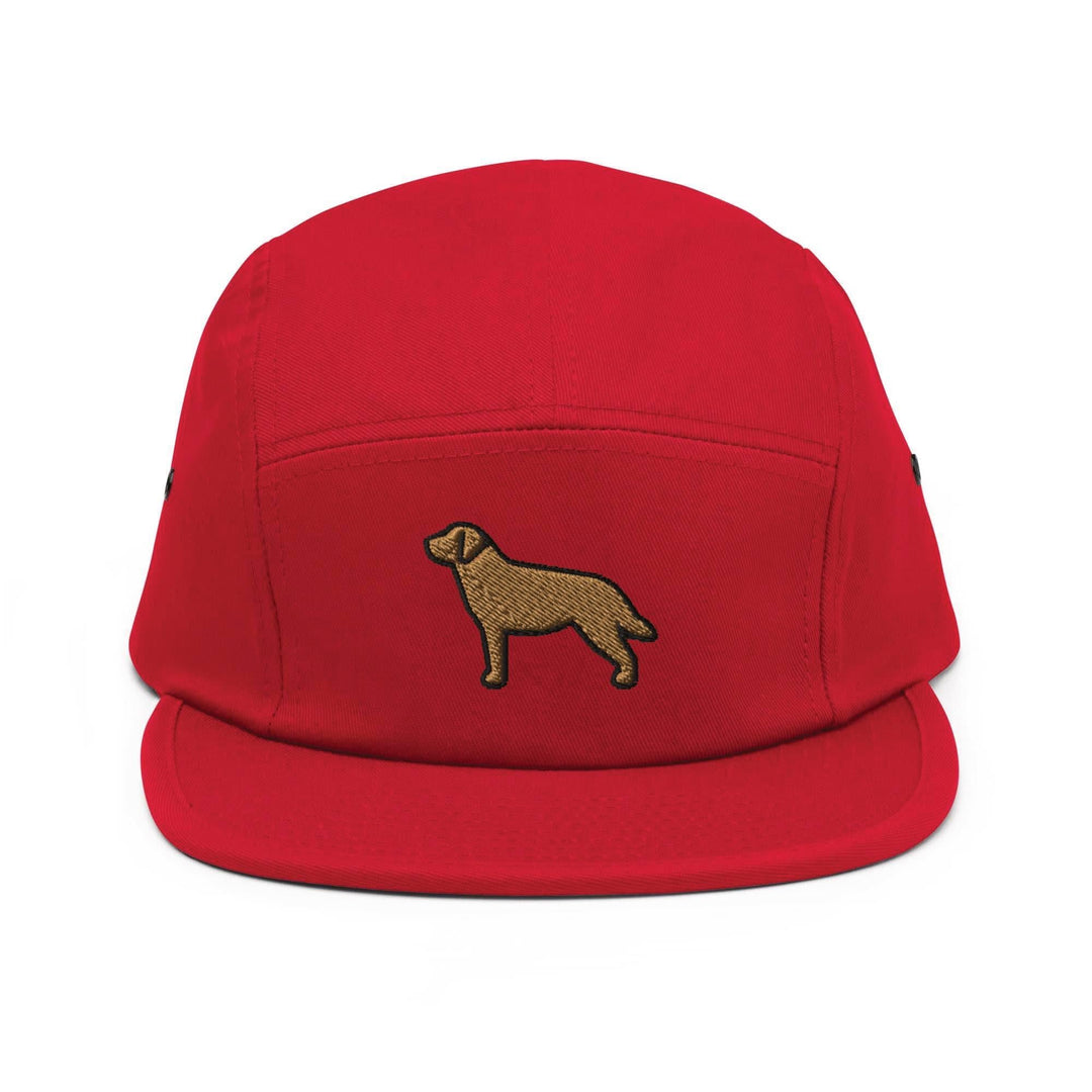 Labrador Retriever Embroidered 5‑Panel Cotton Camper Cap: Adjustable Fit