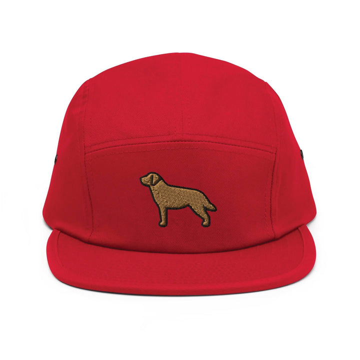 Labrador Retriever Embroidered 5‑Panel Cotton Camper Cap: Adjustable Fit