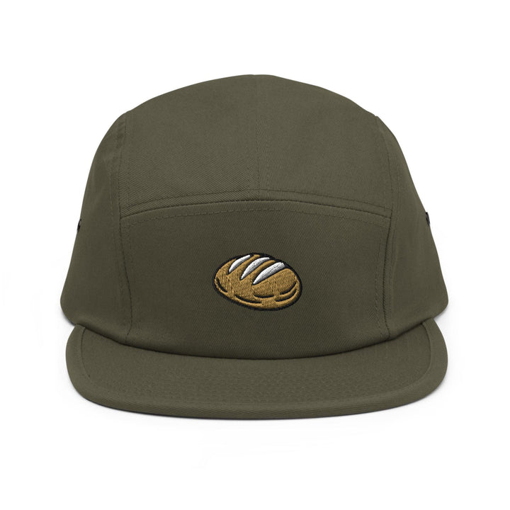 Sourdough Bread Embroidered 5‑Panel Cotton Camper Cap: Adjustable Fit