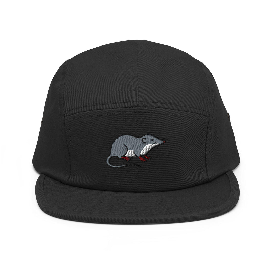 American Water Shrew (Sorex palustris) Embroidered 5‑Panel Cotton Camper Cap: Adjustable Fit