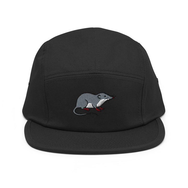 American Water Shrew (Sorex palustris) Embroidered 5‑Panel Cotton Camper Cap: Adjustable Fit
