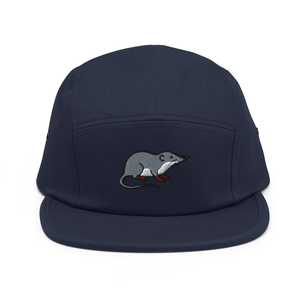 American Water Shrew (Sorex palustris) Embroidered 5‑Panel Cotton Camper Cap: Adjustable Fit