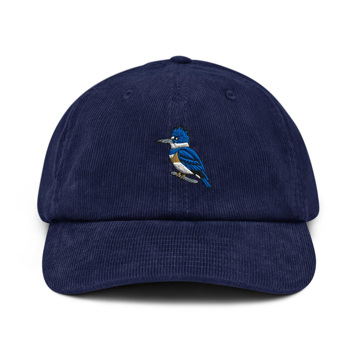 Belted Kingfisher Embroidered Cotton Corduroy Hat: Adjustable Fit