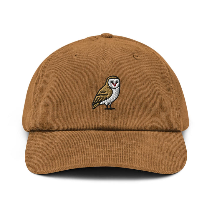 Barn Owl Embroidered Cotton Corduroy Hat: Adjustable Fit