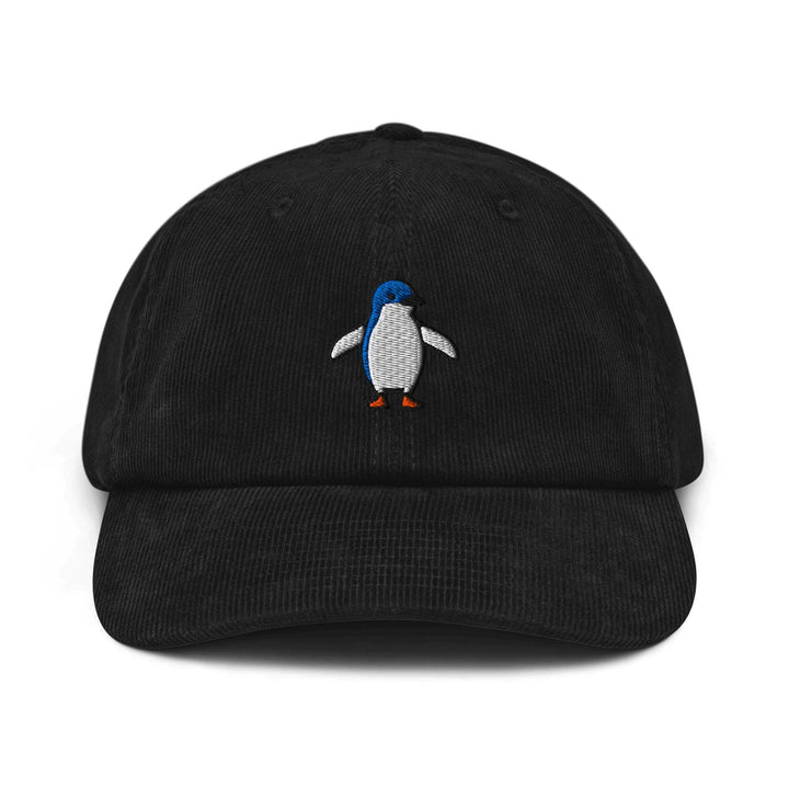 Little Fairy Penguin Embroidered Cotton Corduroy Hat: Adjustable Fit
