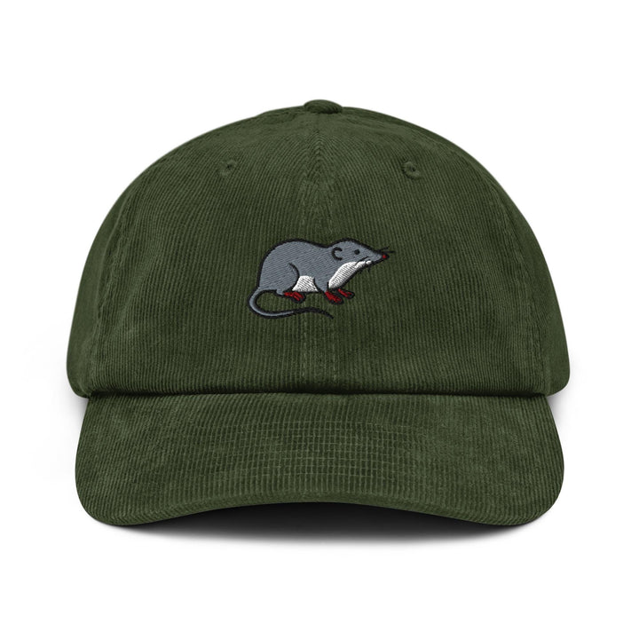 American Water Shrew (Sorex palustris) Embroidered Cotton Corduroy Hat: Adjustable Fit