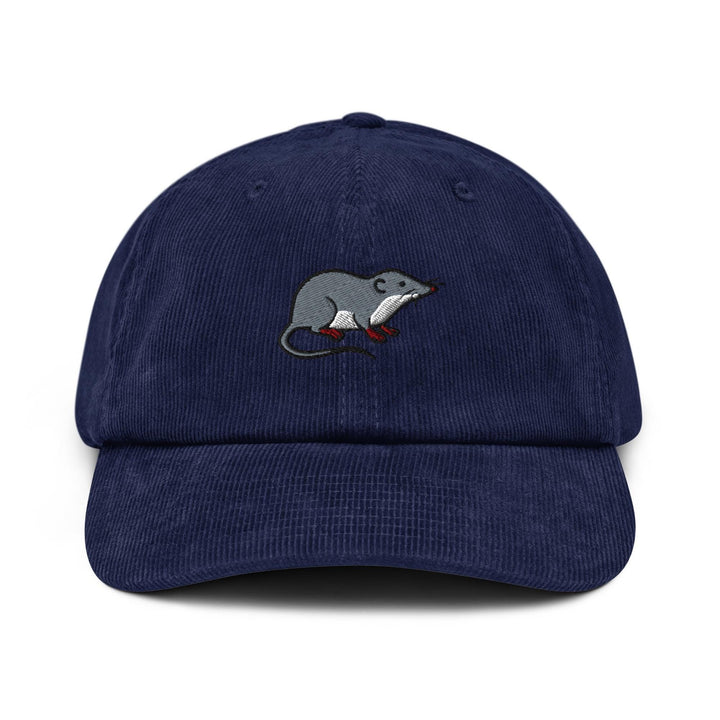 American Water Shrew (Sorex palustris) Embroidered Cotton Corduroy Hat: Adjustable Fit