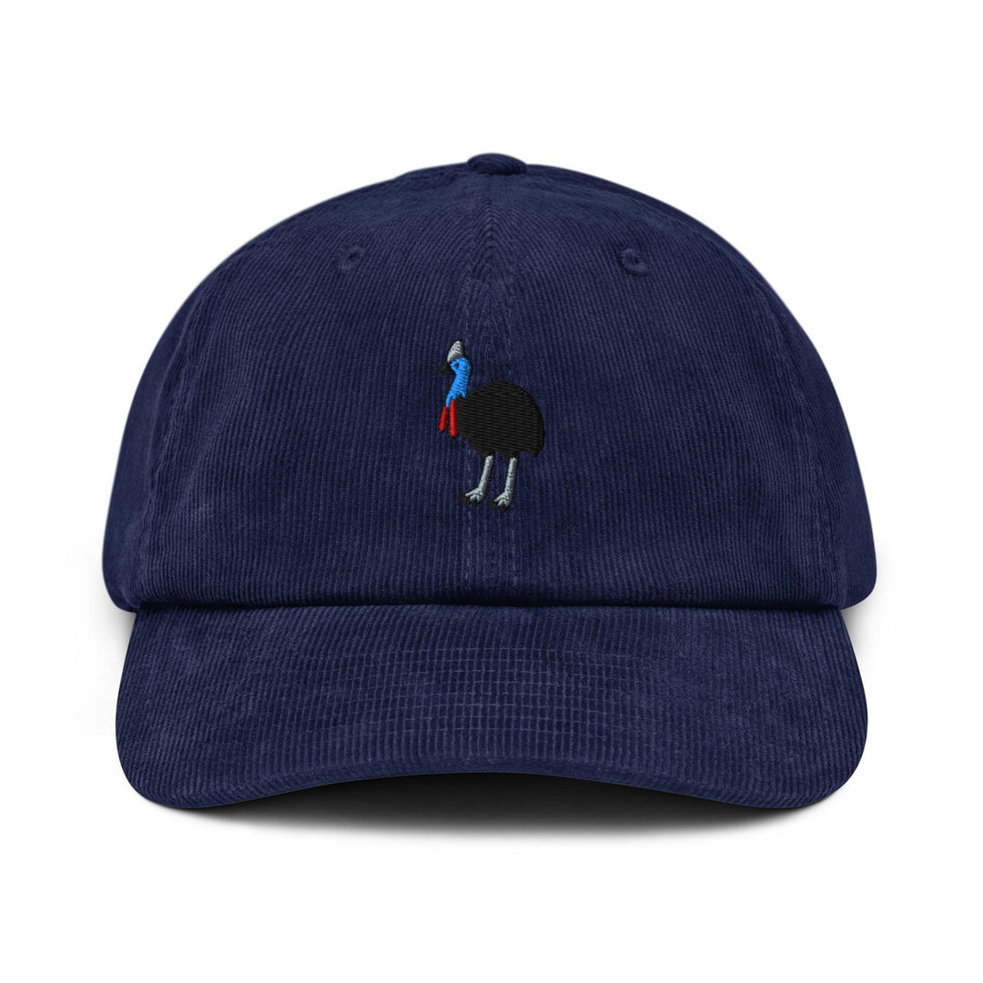 Southern Cassowary Embroidered Cotton Corduroy Hat: Adjustable Fit