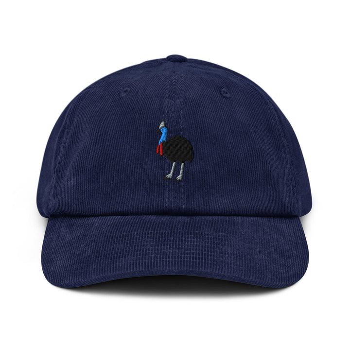 Southern Cassowary Embroidered Cotton Corduroy Hat: Adjustable Fit