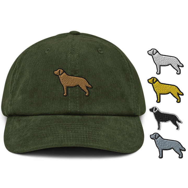 Labrador Retriever Embroidered Cotton Corduroy Hat: Adjustable Fit