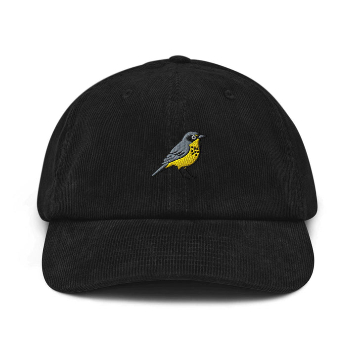 Canada Warbler Embroidered Cotton Corduroy Hat: Adjustable Fit