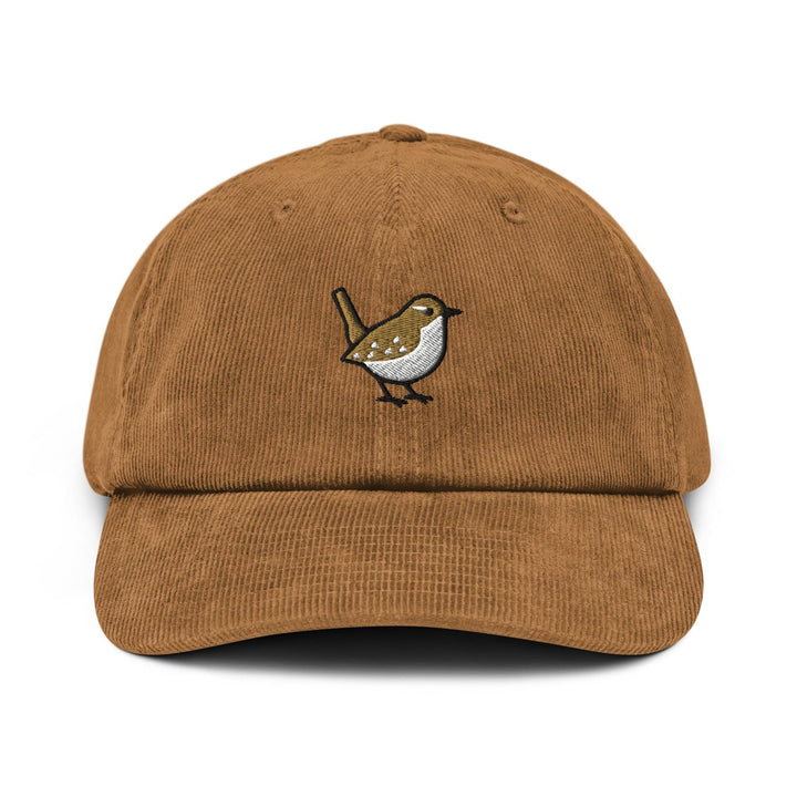 Winter Wren Embroidered Cotton Corduroy Hat: Adjustable Fit