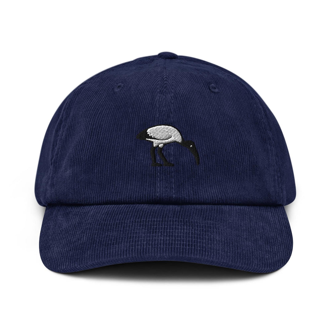 Bin Chicken Ibis Bird Embroidered Cotton Corduroy Hat: Adjustable Fit