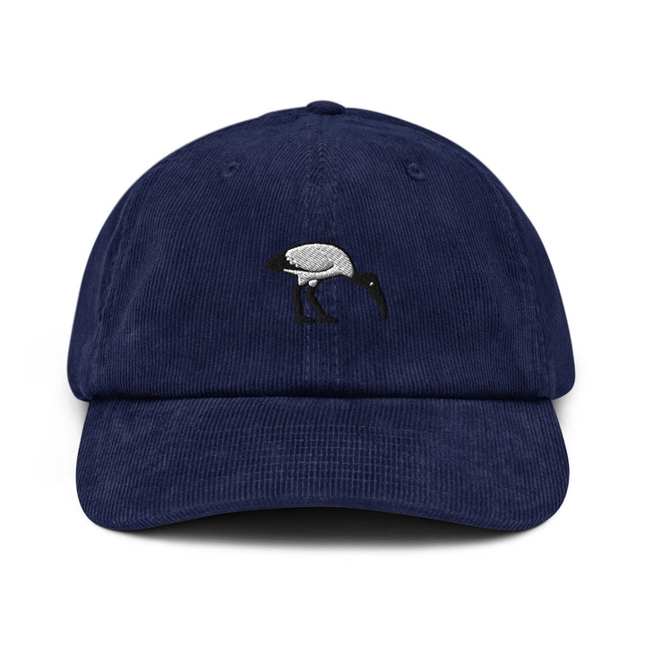 Bin Chicken Ibis Bird Embroidered Cotton Corduroy Hat: Adjustable Fit