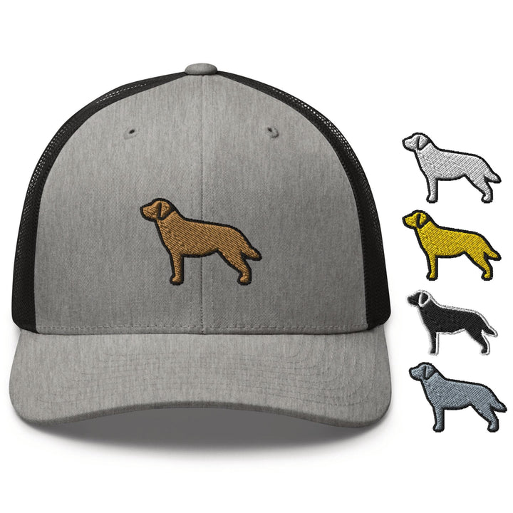 Labrador Retriever Embroidered Trucker Hat: Structured Retro Cap with Mesh Back