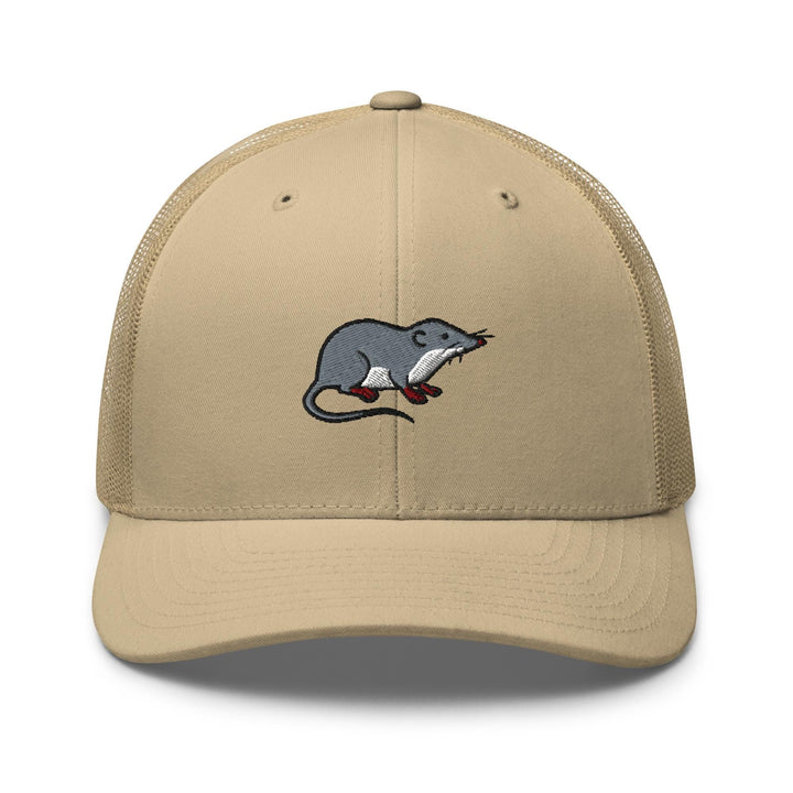 American Water Shrew (Sorex palustris) Embroidered Trucker Hat: Structured Retro Cap with Mesh Back