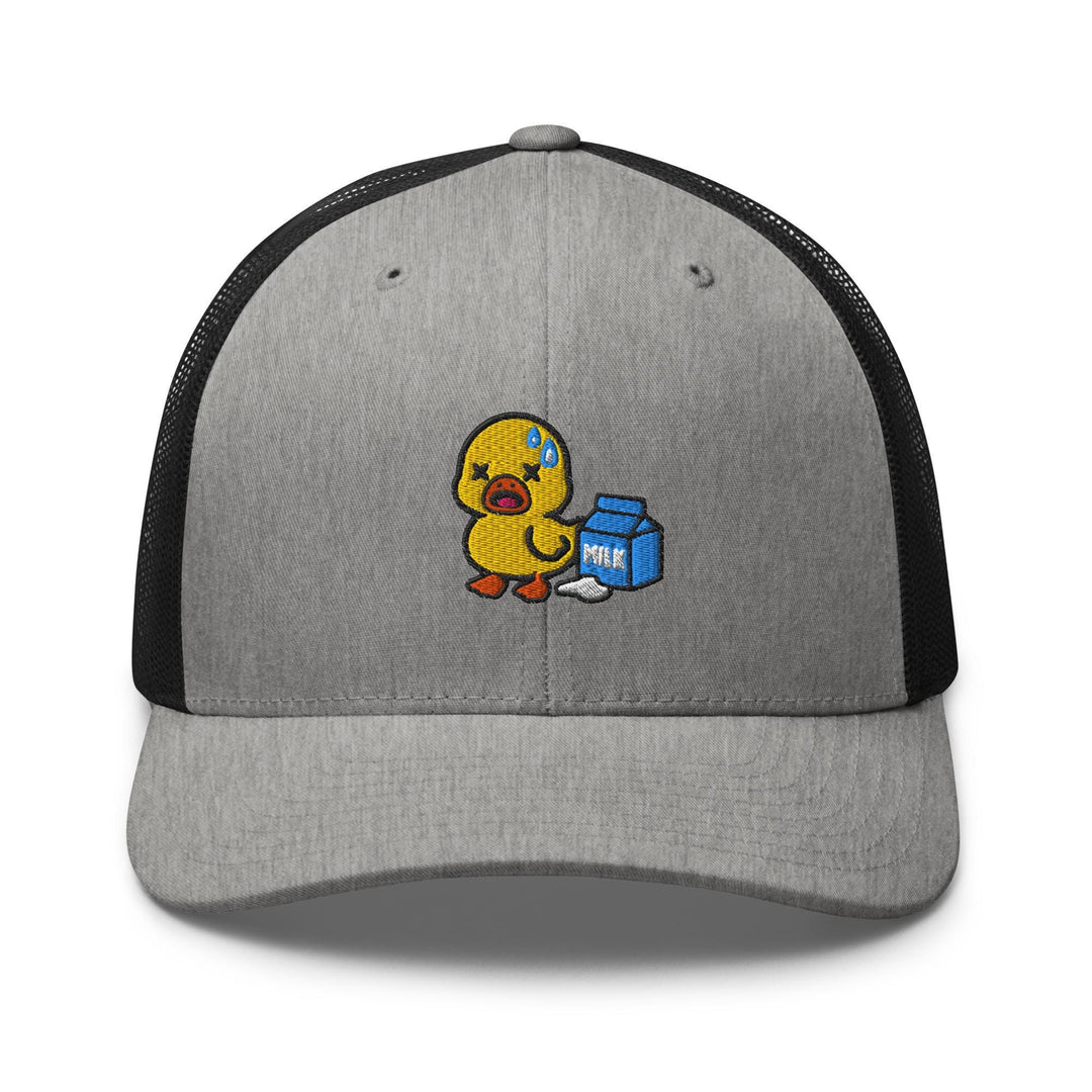 Lactose Intolerant Duck Embroidered Trucker Hat: Structured Retro Cap with Mesh Back
