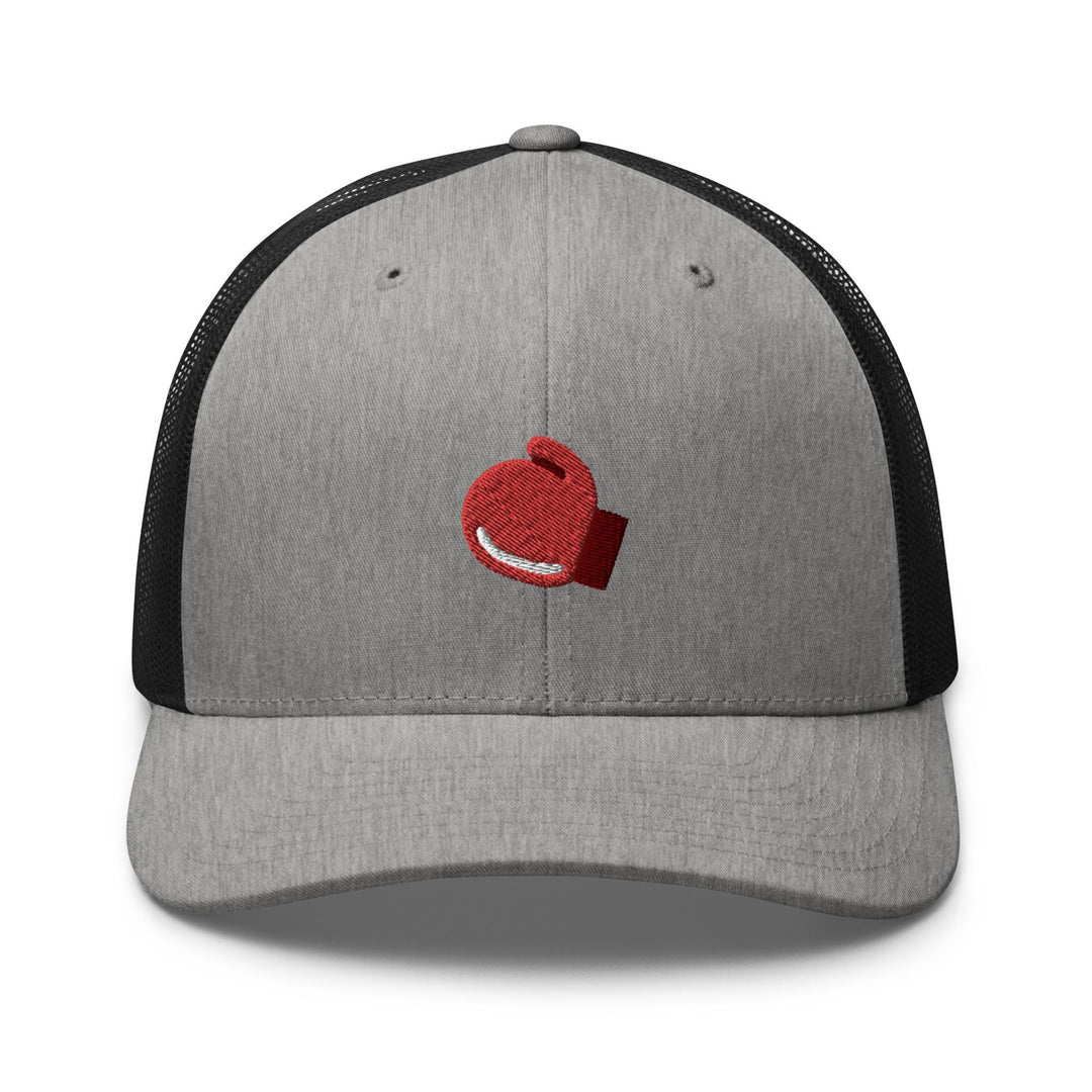 Boxing GloveEmbroidered Trucker Hat: Structured Retro Cap with Mesh Back