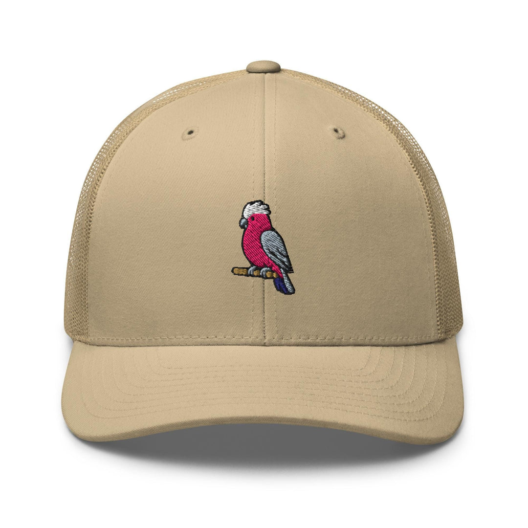 Galah Embroidered Trucker Hat: Structured Retro Cap with Mesh Back