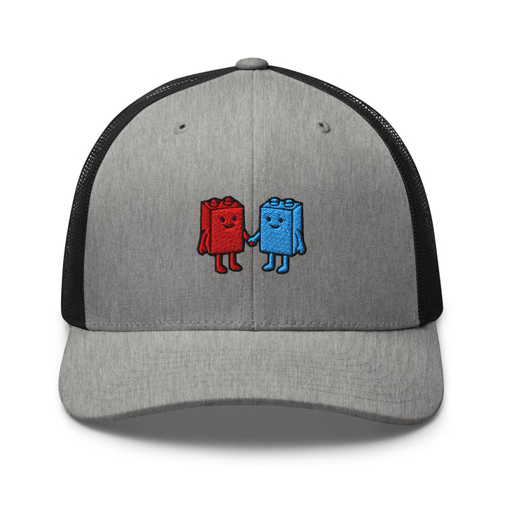 Best Friend Toy Blocks Embroidered Trucker Hat: Structured Retro Cap with Mesh Back