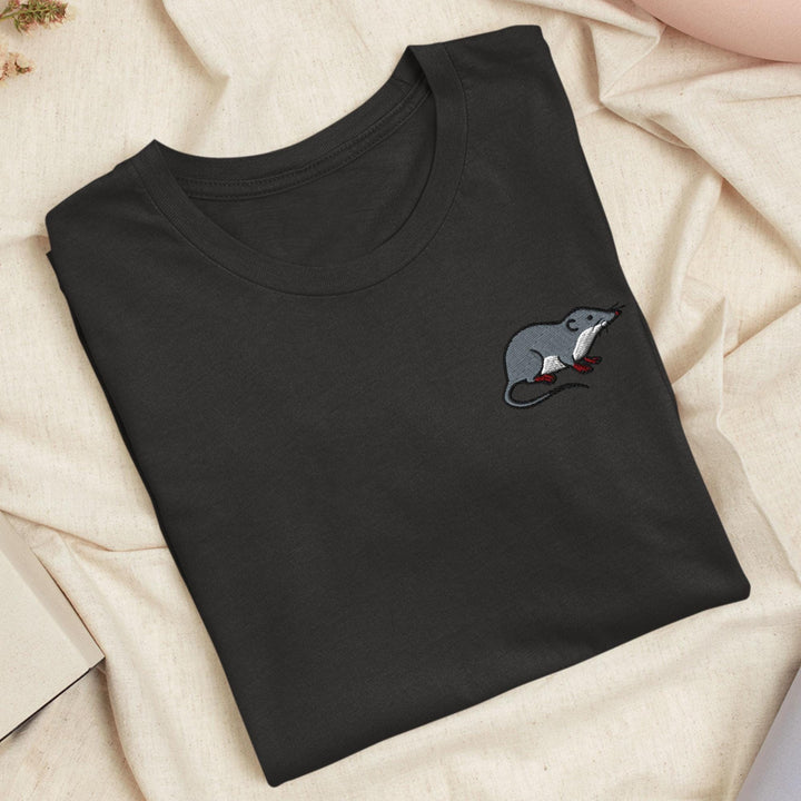 American Water Shrew (Sorex palustris) Embroidered T-Shirt: Lightweight Cotton, Unisex Fit