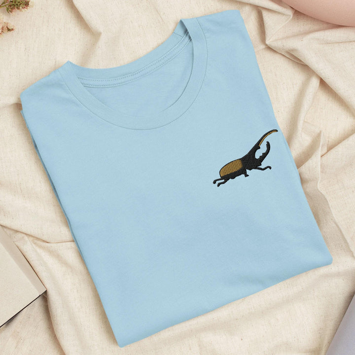 Hercules Beetle Embroidered T-Shirt: Lightweight Cotton, Unisex Fit