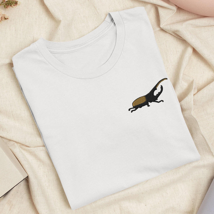 Hercules Beetle Embroidered T-Shirt: Lightweight Cotton, Unisex Fit