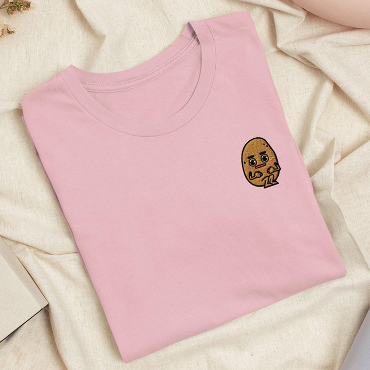 Anxious Potato Embroidered T-Shirt: Lightweight Cotton, Unisex Fit