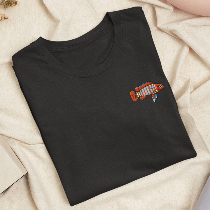 Scarlet Badis Embroidered T-Shirt: Lightweight Cotton, Unisex Fit