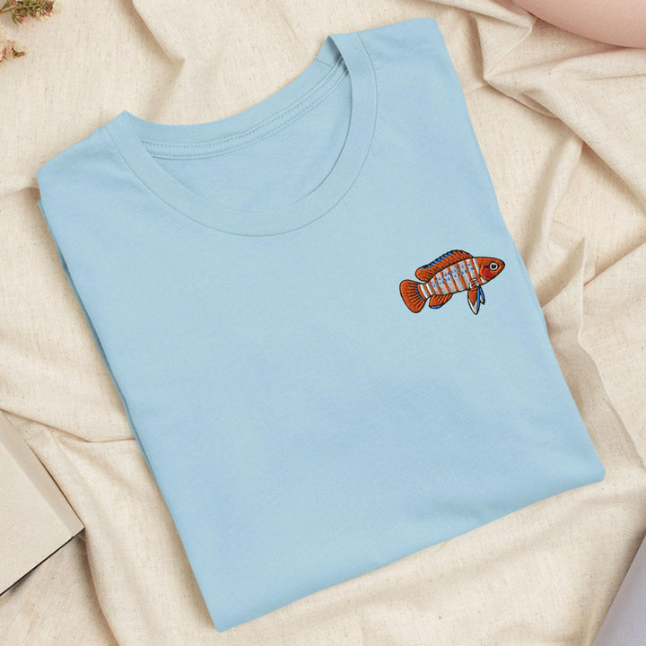 Scarlet Badis Embroidered T-Shirt: Lightweight Cotton, Unisex Fit