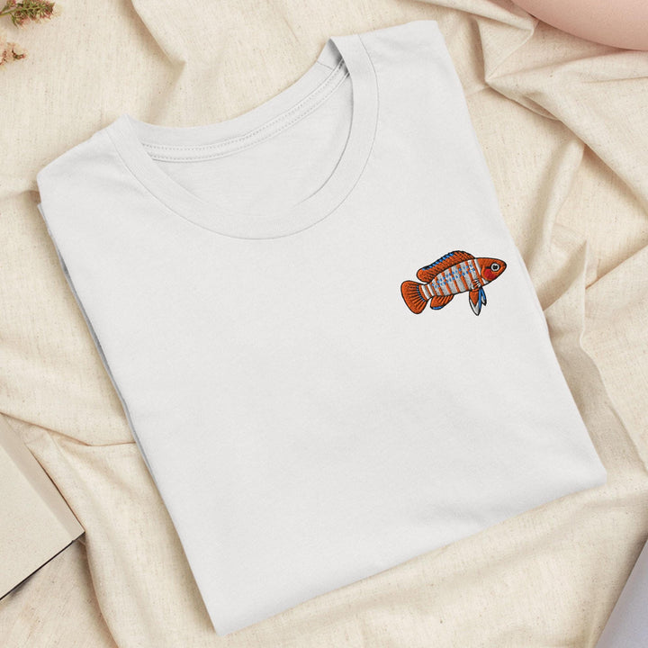 Scarlet Badis Embroidered T-Shirt: Lightweight Cotton, Unisex Fit