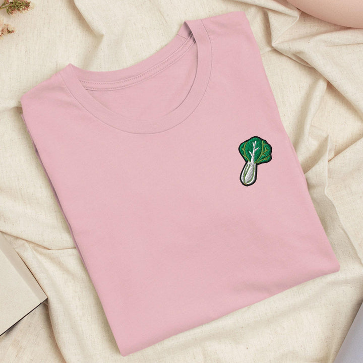 Bok Choi Embroidered T-Shirt: Lightweight Cotton, Unisex Fit