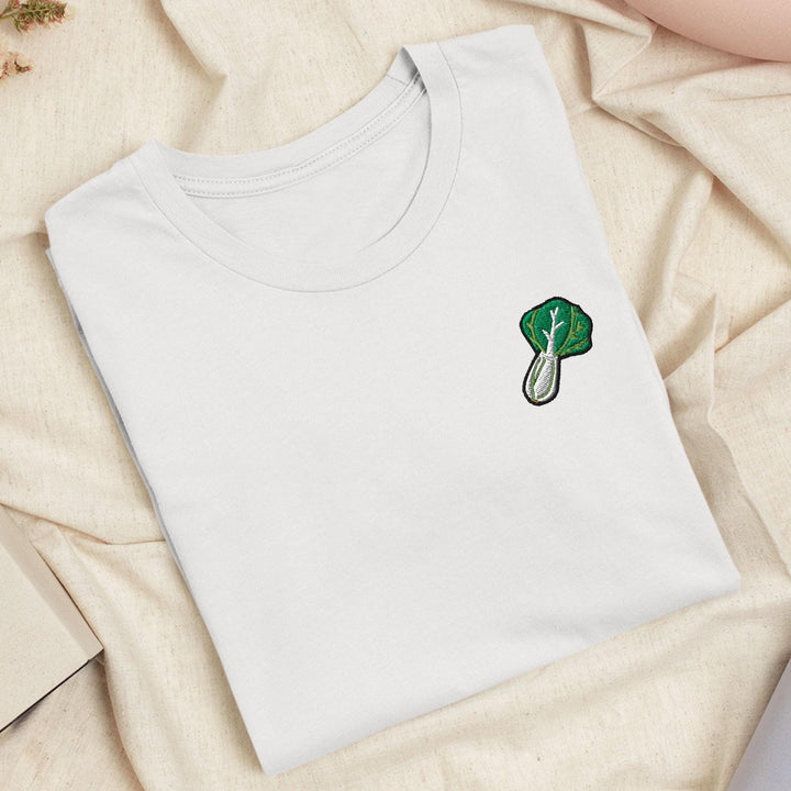 Bok Choi Embroidered T-Shirt: Lightweight Cotton, Unisex Fit