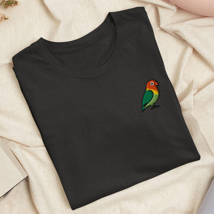Lovebird Embroidered T-Shirt: Lightweight Cotton, Unisex Fit