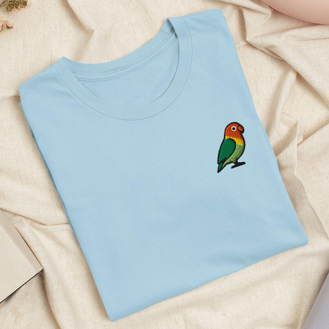 Lovebird Embroidered T-Shirt: Lightweight Cotton, Unisex Fit