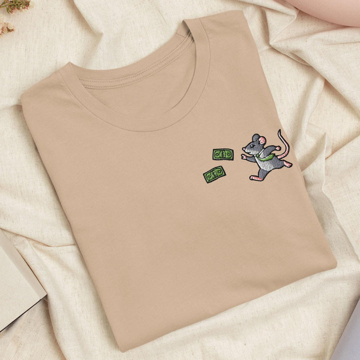 Rat Race Embroidered T-Shirt: Lightweight Cotton, Unisex Fit