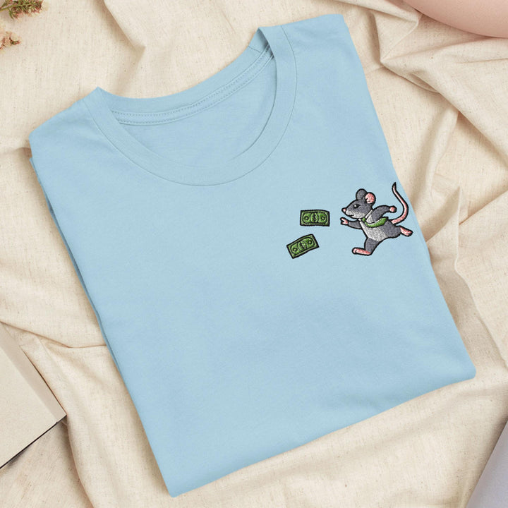 Rat Race Embroidered T-Shirt: Lightweight Cotton, Unisex Fit