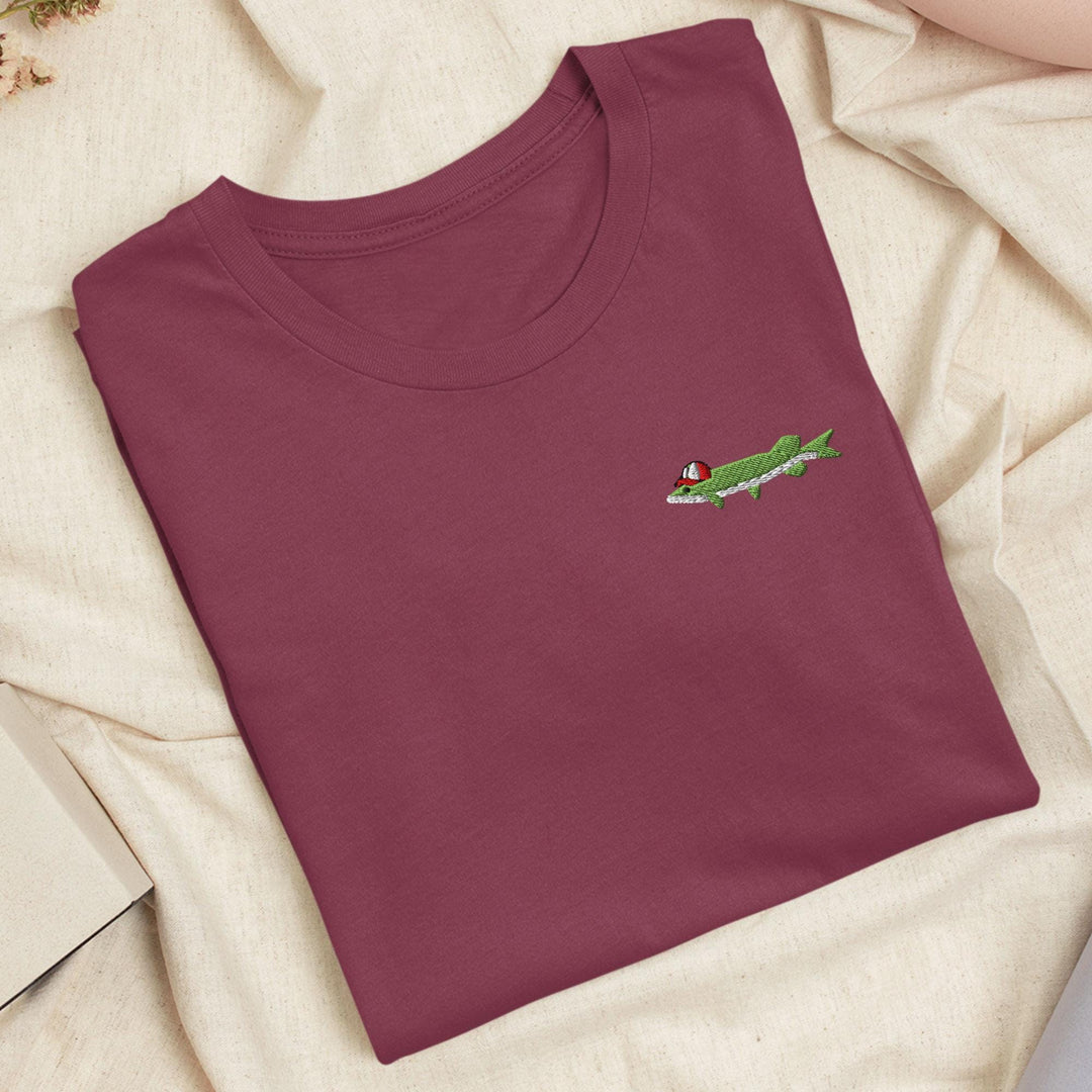 Northern Pike Embroidered T-Shirt: Lightweight Cotton, Unisex Fit