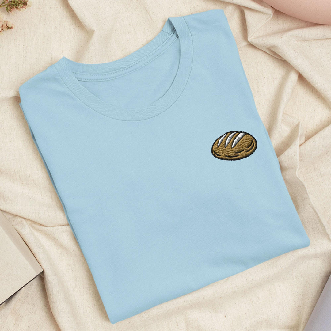 Sourdough Bread Embroidered T-Shirt: Lightweight Cotton, Unisex Fit