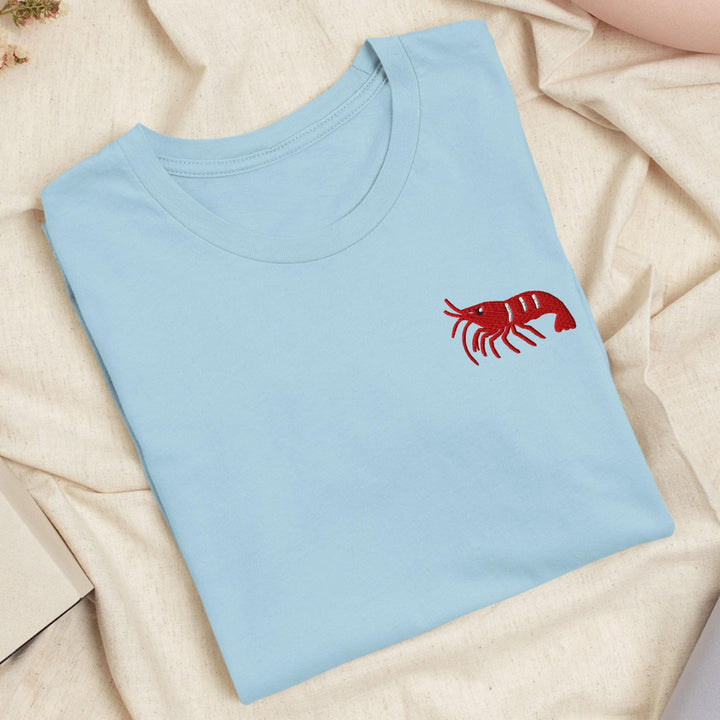 Cherry Shrimp Neocaridina davidi Embroidered T-Shirt: Lightweight Cotton, Unisex Fit