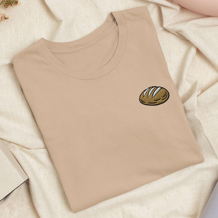 Sourdough Bread Embroidered T-Shirt: Lightweight Cotton, Unisex Fit