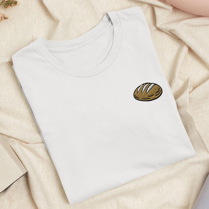 Sourdough Bread Embroidered T-Shirt: Lightweight Cotton, Unisex Fit