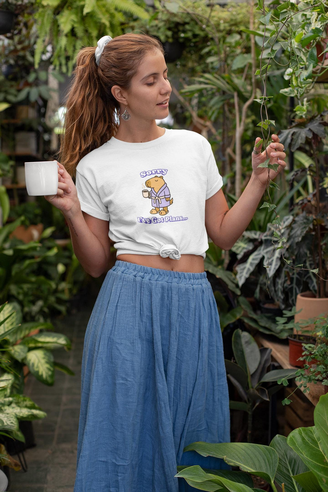 Stay at Home Capybara Printed T-Shirt: Comfort Colors®, Garment-Dyed Heavyweight Cotton, Relaxed Unisex Fit