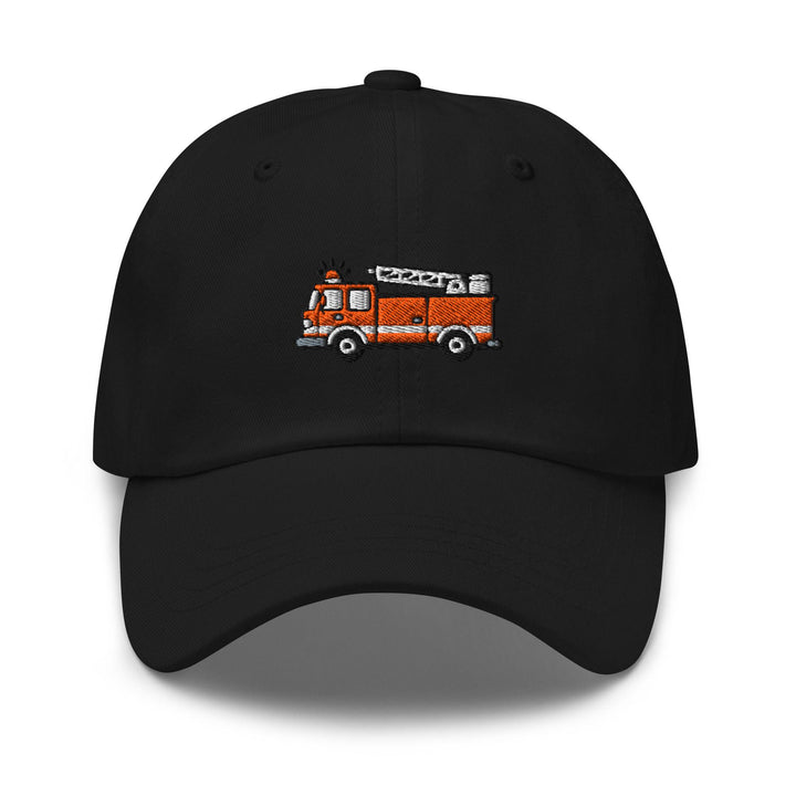 Red Fire Truck Embroidered Dad Cap: Chino Cotton Twill Adjustable Unisex Hat