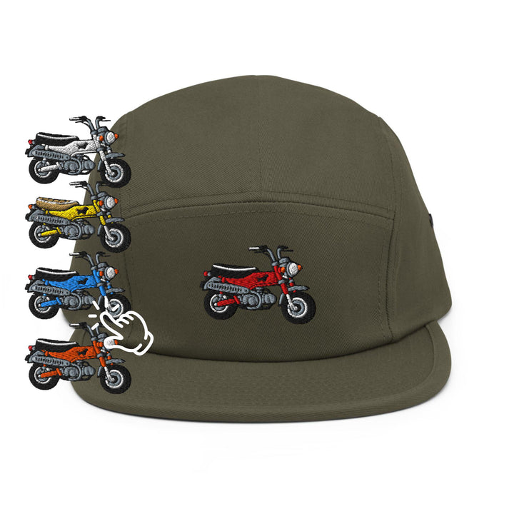 Max Mini Japanese Motorcycle Embroidered 5‑Panel Cotton Camper Cap: Adjustable Fit &amp; Designs