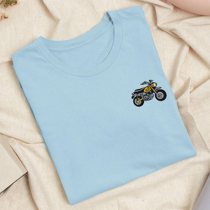 Chimp Mini Japanese Motorcycle Embroidered T-Shirt: Lightweight Cotton, Unisex Fit